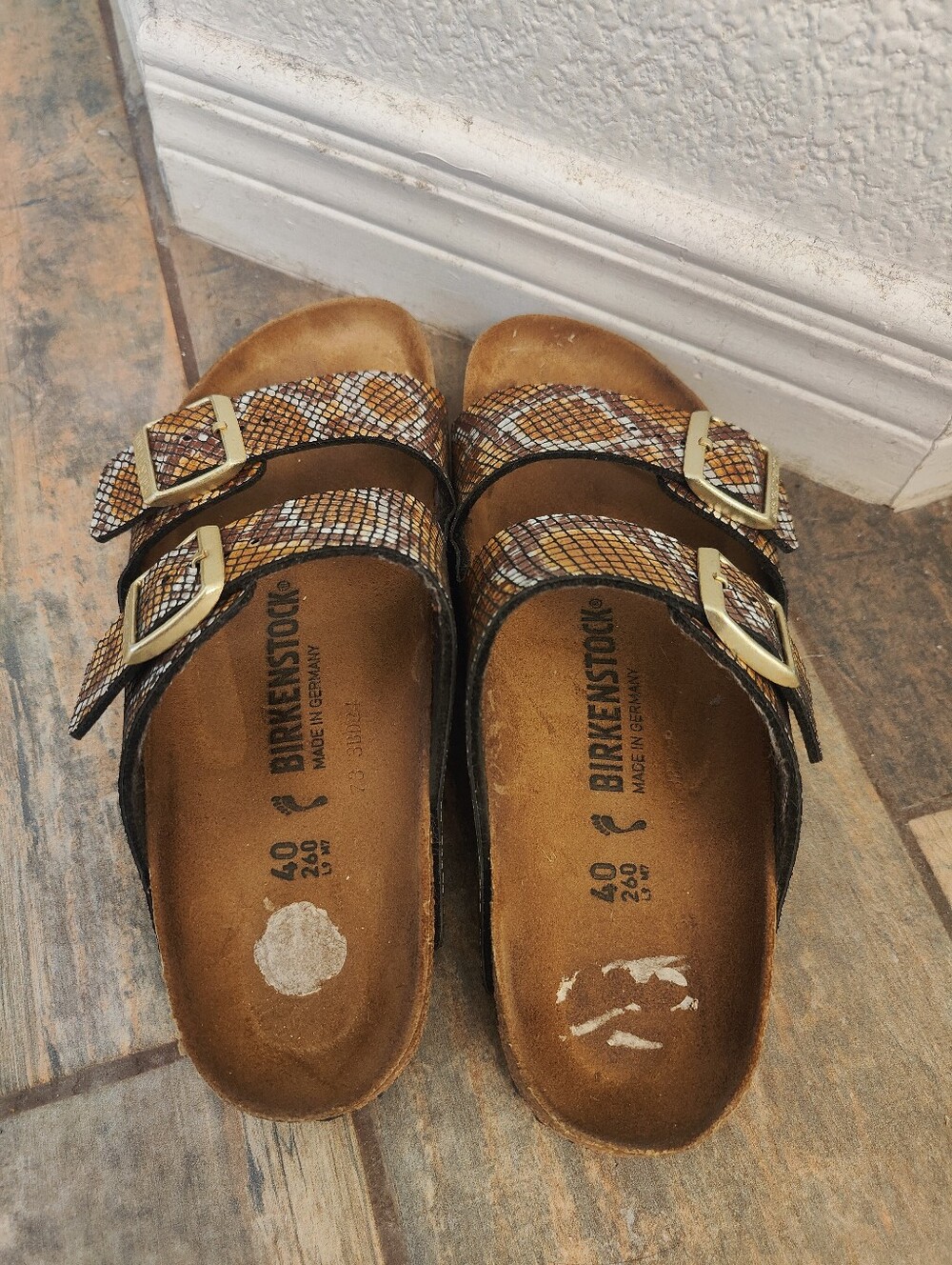Birkenstock Arizona Sandals Black Silver Snake Print, 40 - Picture 2 of 5
